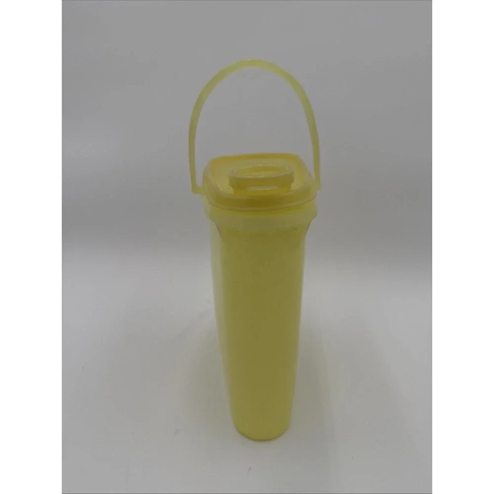 Vtg Tupperware Yellow Slim‎ Pitcher Beverage Container with Handle and Spout Lid